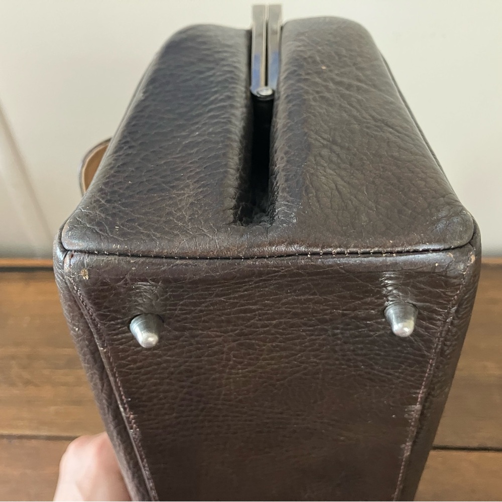💥2 for 1💥Vintage Normandie Brown Leather Handbag - Picture 12 of 16